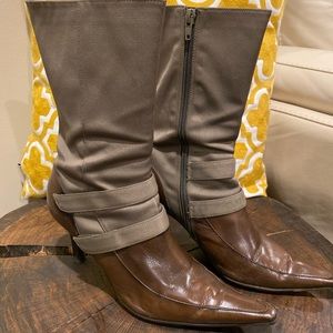 Fabulous Military Green and leather booties!